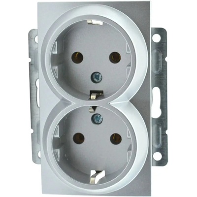 Mono Electric КОНТАКТ ДВОЕН МЕХАНИЗЪМ СРЕБРО mono despina (8680453016524)