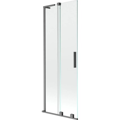 Mexen Velar L двукрилен плъзгащ се душ параван 75 x 150 см, прозрачен, четка ган грай - 896-075-003-01-66 (896-075-003-01-66)
