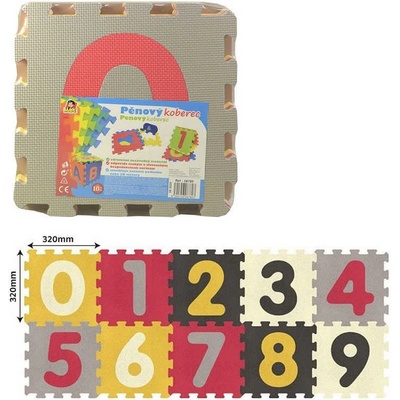 Baby puzzle soft pěnové čísla set 10ks měkké bloky 32x32cm na zem