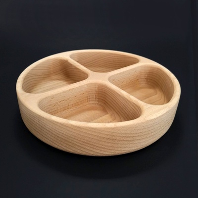 Amadea Dřevěná miska kulatá dělená masivní dřevo 20 x 4,5 cm
