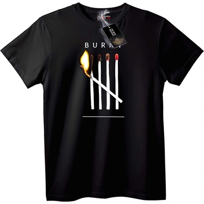 NOONEBRAND Тениска BURN Дизайн Запалка - 2XL, White