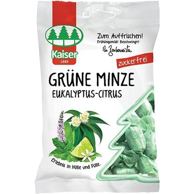 Topvet Bonbóny bylinné proti kašli KAISER BEZ CUKRU - máta, eukalyptus, citrus 90 g