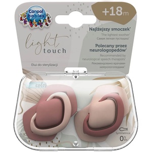 Canpol Силиконови залъгалки Canpol - Pure Color, над 18 месеца, 2 броя, розови (22/657_pin) - baby