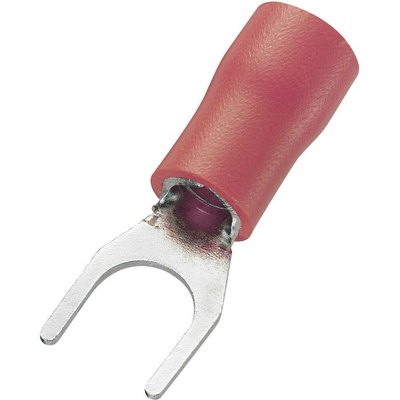 TRU COMPONENTS 745254 vidlicové káblové oko 0.50 mm² 1.50 mm² Ø otvoru=4.3 mm čiastočne izolované červená 100 ks