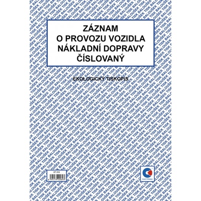 Baloušek Tisk ET212 Záznam o provozu vozidla nákladní dopravy stazka číslovaný – Zboží Dáma