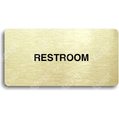 ACCEPT Piktogram RESTROOM - zlatá tabulka - černý tisk bez rámečku