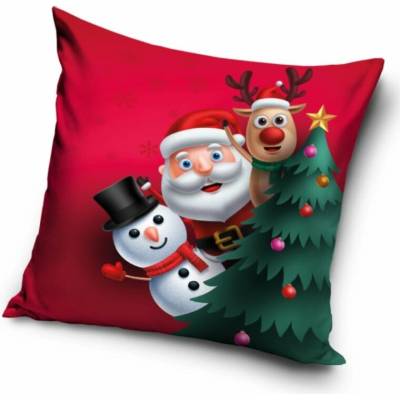 Tiptrade Vianočný vankúš Santa snehuliak a sob mäkký materiál zips 40x40