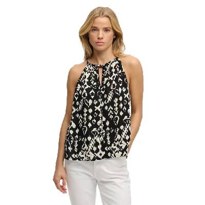 Beach sleeveless blouse - Black (Aztec Ikat Black)