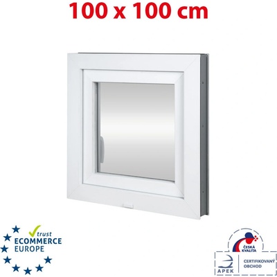 Okna Hned Plastové okno 1000 x 1000 mm bílé otevíravé i sklopné levé
