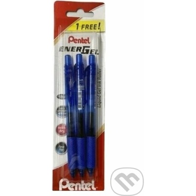 Gelové pero EnerGel Pentel 0,5 mm, modré - sada 3 ks