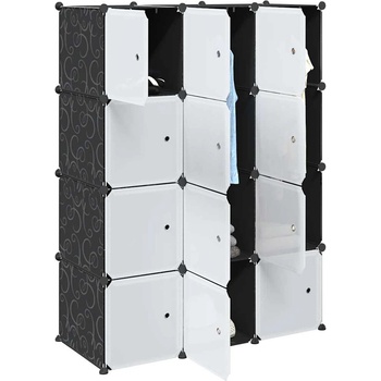 vidaXL Органайзер за съхранение на кубчета с 12кубчета и висящи пръчки (4019582)