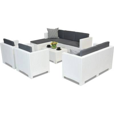 BICA Комплект мебели за отдих от техноратан Colorado Relax Corner 8 бяла Bica (BCCOLLCOR8BL)