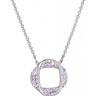 Evolution Group Strieborný náhrdelník s kryštálmi Swarovski fialový 32016.3 violet