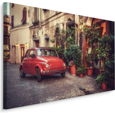 MyBestHome BOX Plátno Červené Auto Ve Stylu Vintage Varianta: 100x70