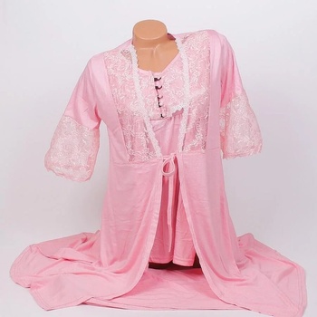 Image 1 of Розов комплект за бременни и родилки с нежна дантела