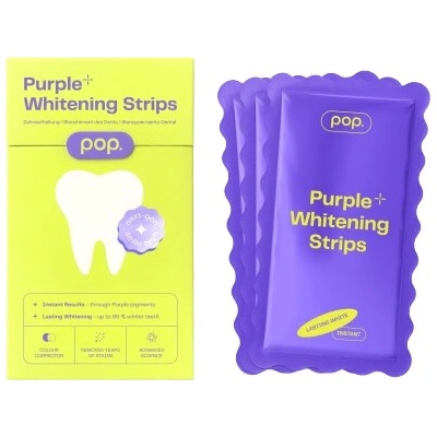 Pop Purple Whitening Strips fialové bělicí pásky s okamžitým účinkem 10 ks