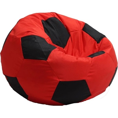 Pufrelax Пуф топка за деца 2-8 г. , 130л. Telstar Junior - Red & Black, За открито, Перящ се калъф, Пълнеж от Полистиролни перли (PUF-G-TJ-TEX-REBL)