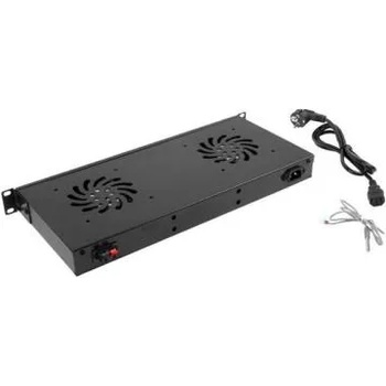 Lanberg Вентилатор lanberg ak-1502-b, 1u, за 19 инча, 2x вентилатори, термостат, черен, ak-1502-b