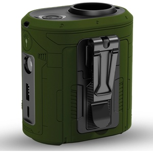Techsuit - Преносим мини вентилатор Premium (Z14) - с външна батерия, презареждащ се, 5 скорости на вятъра, катарама за колан, 5000mAh - зелен