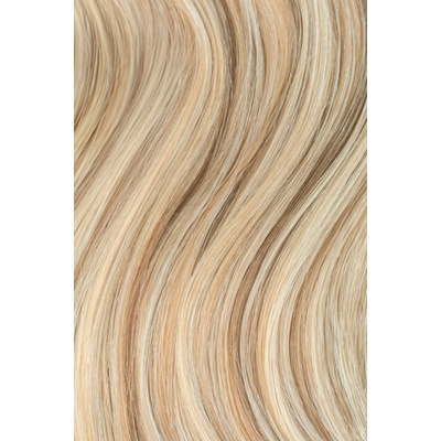 Clip in vlasy z pravých vlasů – 60 cm, v melíru ledová blond a střední blond, 100 g | 9dílná sada