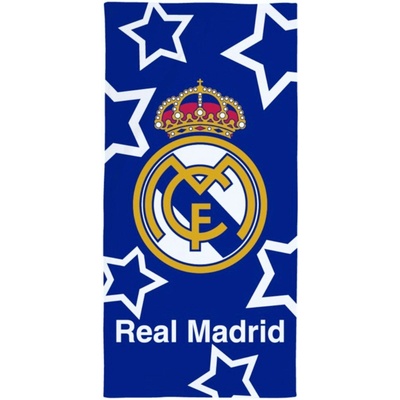 Björna fotbalová osuška FC Real Madrid motiv Stars 70 x 140 cm