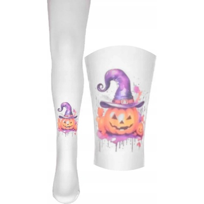 Dívčí punčochy Halloween bílá