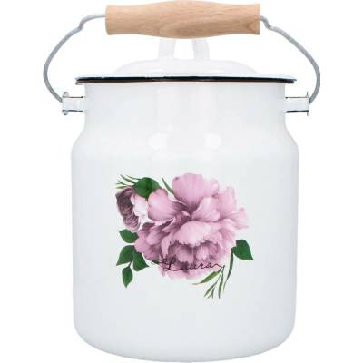 marka niezdefiniowana Emailový hrnec 3,3 l 16 cm bílá pivoňka Laura Z/P *2691