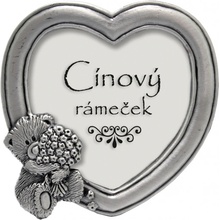 Tradag Srdíčko s medvídkem cínový rámeček