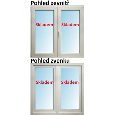 Soft Dvoukřídlé plastové okno 120x120 cm bílé, Otevíravé i otevíravé a sklopné