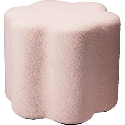Home Styling Collection Kolekce bytového stylingu YORE květinový puf, čalounění z ovčí kůže, 34 x 34 x 29 cm