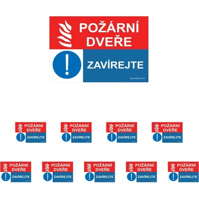 Walteco Požární dveře, zavírejte 150x100mm, samolepka Množství: 10 ks , 20002BP2