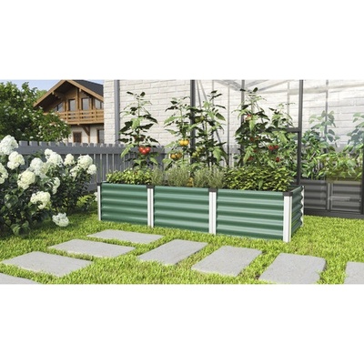 Vitavia Linus Vyvýšený záhon In&Out 401 S 185x65x40,1 cm plechový zelený/hliník