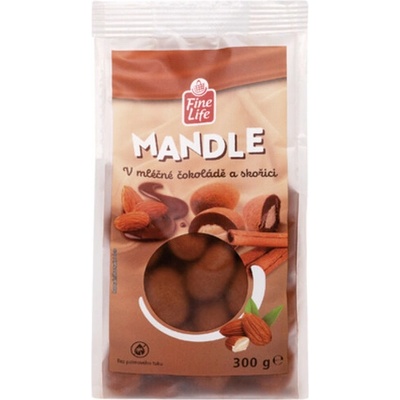 Fine Life Mandle v mliečnej čokoláde + škorica 300 g