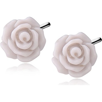 Lunica stříbrné náušnice ŠEDÝ KVĚT 0039