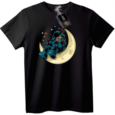 NOONEBRAND Тениска Космонавт и Музика на Луната - XS, Black