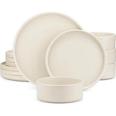 VANCASSO VENUS Cream White kameninová jedálenská sada 12 dielna