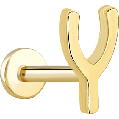 Lillian Vassago Zlatý piercing labreta wishbone LLV92-GPI036LB