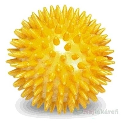 GYMY MASÁŽNA LOPTIČKA - ježko 8 cm žltá, priemer 8 cm 1 ks