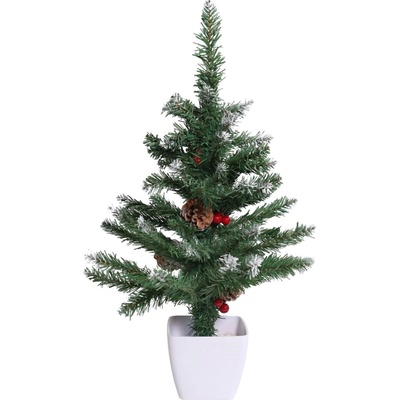 Bauerkraft Umelý vianočný stromček v kvetináči, zasnežená borovica 90 cm