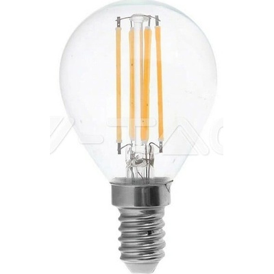 V-TAC Žiarovka LED Filament E14 6W P45 4000K 600lm priehľadný kryt VT-2466