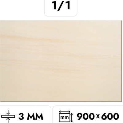 Dřevia Topolová překližka 1/1 – 3 x 900 x 600 mm