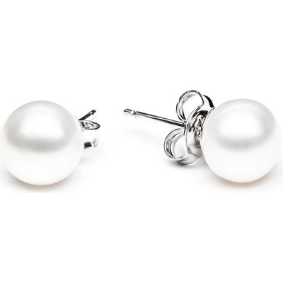 Gaura Pearls stříbrné náušnice s bílou perlou Hayley EFB08-N/W bílá
