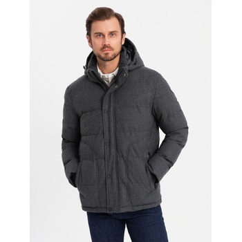 Ombre Clothing Мъжко олекотено яке с мрежеста подплата и качулка Ombre Clothing Ombre Clothing | Cheren | МЪЖЕ | M