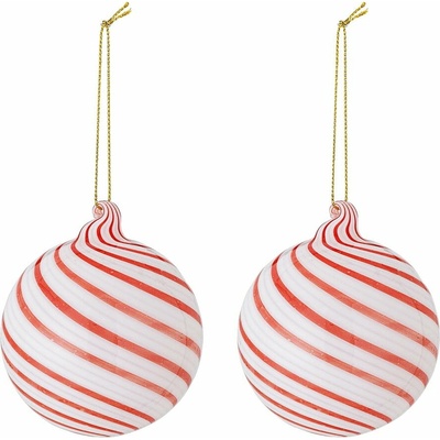 Sklenené vianočné gule v súprave 2 ks ø 8 cm Zwirl – Bloomingville