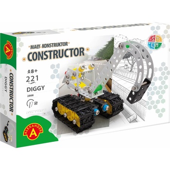 Alexander Toys Метален конструктор Alexander, 221 части - Багер (AL2808)
