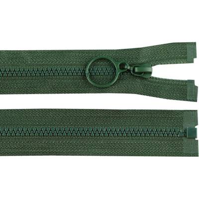 Kostěný zip No 3 délka 50 cm s kroužkem, malé, 273 zelená smrková