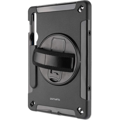 4smarts Rugged Tablet Case Grip - удароустойчив калъф с лента за врата за Samsung Galaxy Tab S7 (черен)