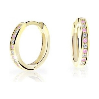 Cutie Jewellery kruhové náušnice zo žltého zlata C3343-80-X-1 ružová