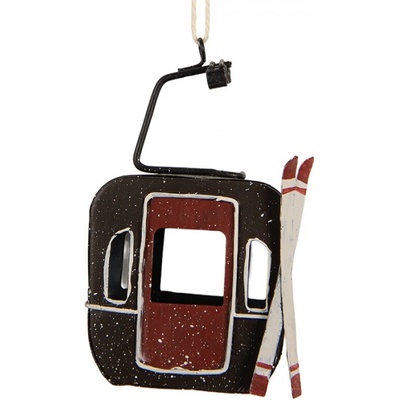 Clayre & Eef Šedá kovová vánoční ozdoba – 7x5x12 cm