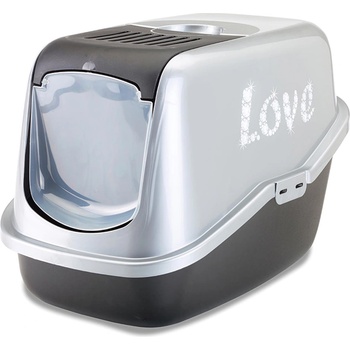 SAVIC Nestor Love - Затворена котешка тоалетна с филтър против миризми, 56/39/38.5 см